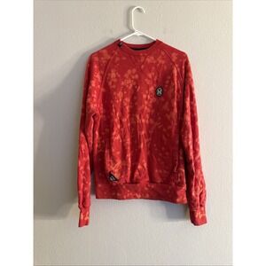 10deep Red Orange sweatshirt .DEEP CULT OF IND'S NY Men's Sz M Bleach Dye Pocket